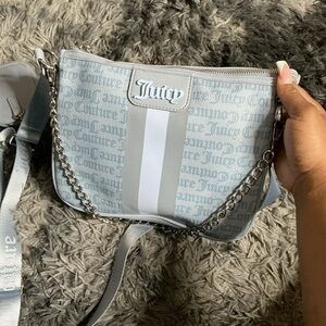 Juicy Couture Light Blue and Gray Crossbody Bag